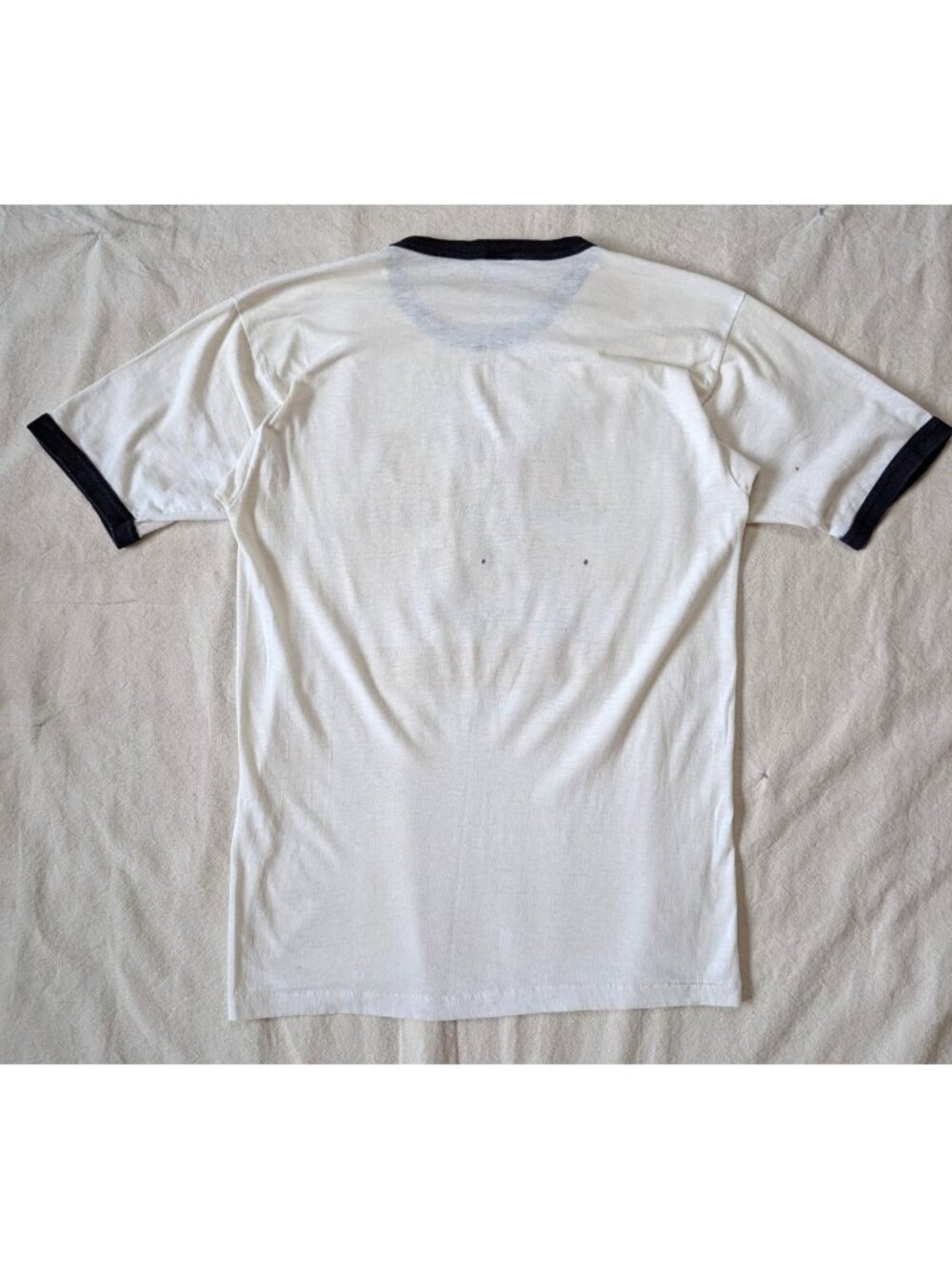 Vintage 70s Paper Thin Ringer Tee Dragon Basketball Graphic Downerwear USA LG - Picture 5 of 12